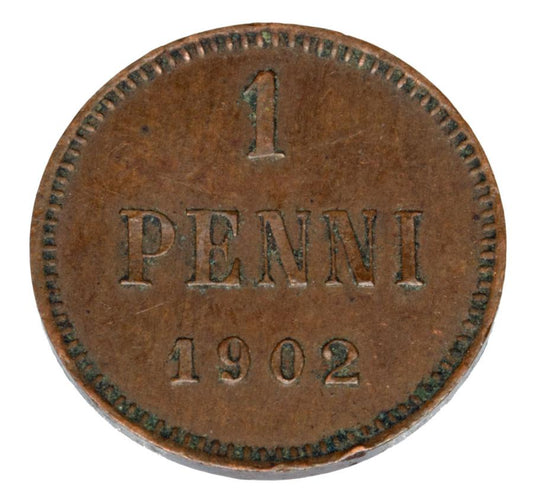 1 penni 1902 Mikolaj II Romanow Finlandia okupacja rosyjska Helsinki