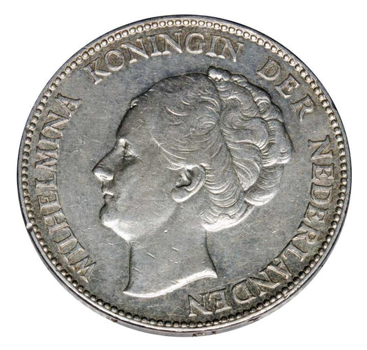 1 gulden 1928 Wilhelmina Oranska-Nassau Holandia Utrecht