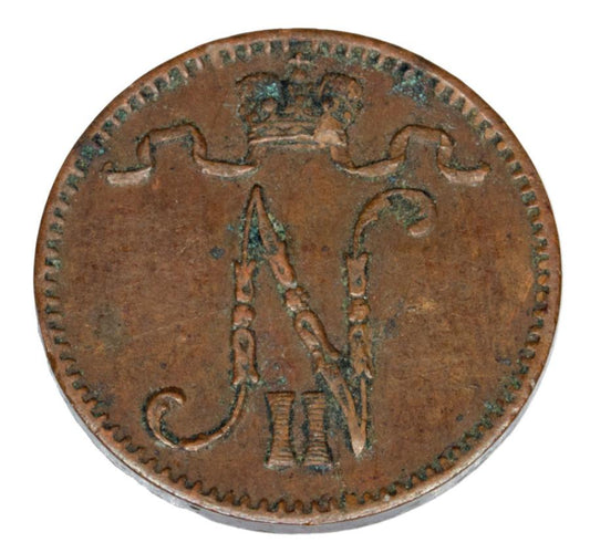1 penni 1902 Mikolaj II Romanow Finlandia okupacja rosyjska Helsinki