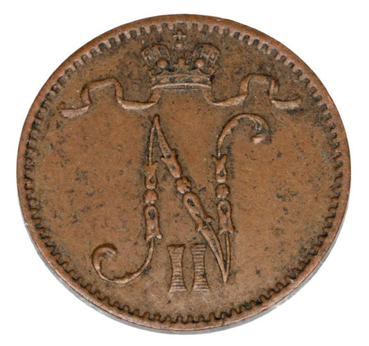1 penni 1912 Mikolaj II Romanow Finlandia okupacja rosyjska Helsinki