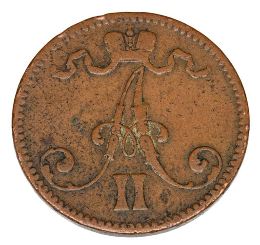 5 pennia 1865 Aleksander II Romanow Finlandia okupacja rosyjska Helsinki