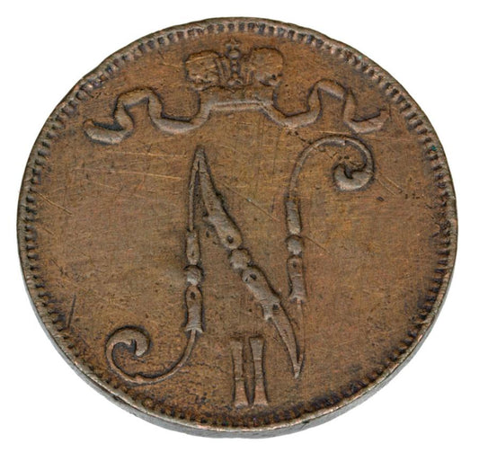 5 pennia 1899 Mikolaj II Romanow Finlandia okupacja rosyjska Helsinki