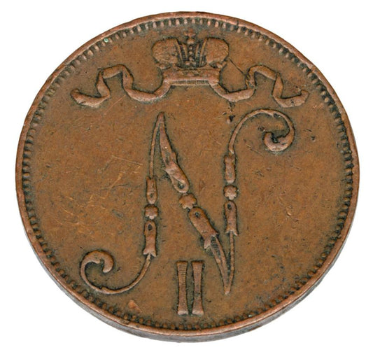 5 pennia 1905 Mikolaj II Romanow Finlandia okupacja rosyjska Helsinki