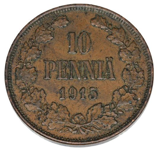 10 pennia 1915 Mikolaj II Romanow Finlandia okupacja rosyjska Helsinki