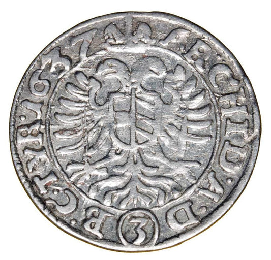 3 krajcary 1637 Ferdynand III Habsburg Slask Wroclaw