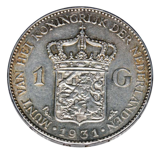 1 gulden 1931 Wilhelmina Oranska-Nassau Holandia Utrecht
