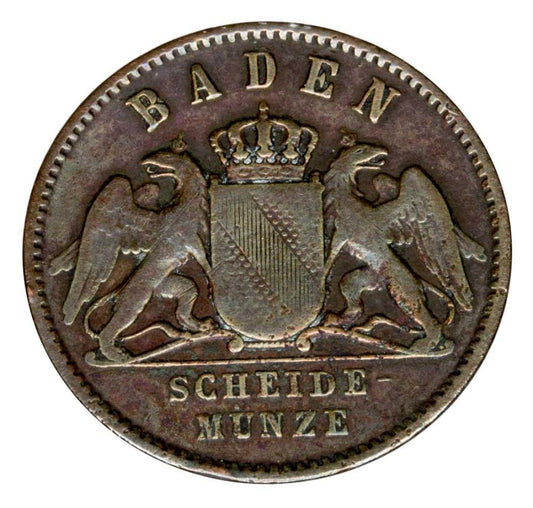 1 krajcar 1863 Fryderyk I Badenski Niemcy Badenia