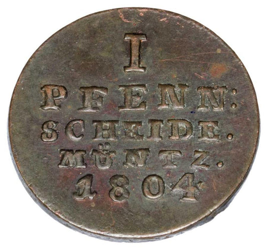1 fenig 1804 Jerzy III Hanowerski Niemcy Brunszwik Luneburg Calenberg Hanower